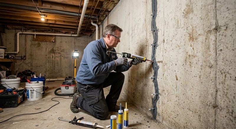 Basement Crack Repair in Waterbury, CT