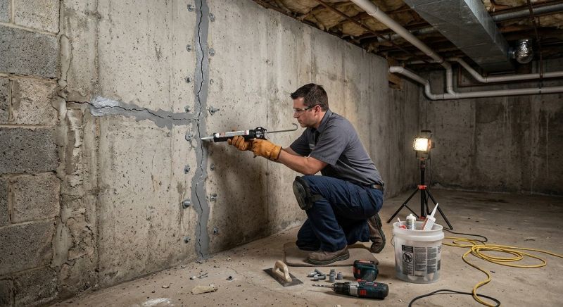 Basement Crack Repair in Waterbury, CT