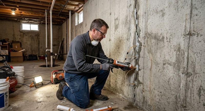 Basement Crack Repair in Waterbury, CT