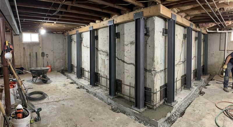 Basement Stabilization in Waterbury, CT