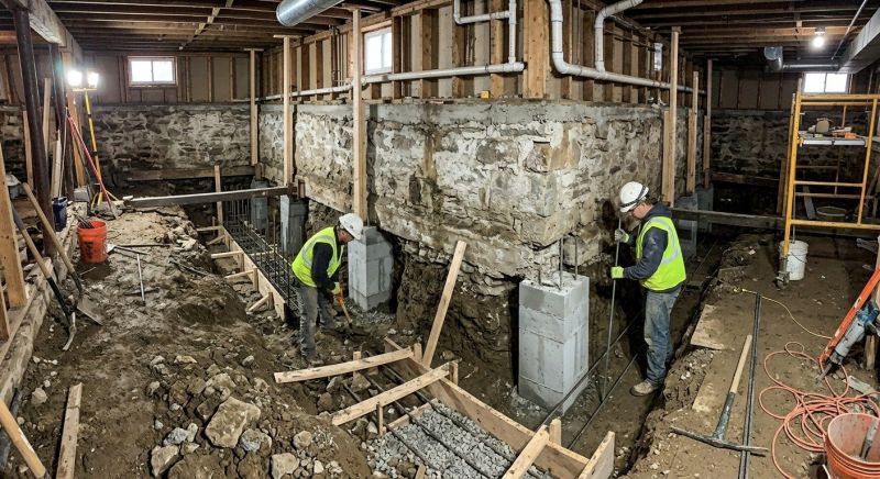 Basement Underpinning in Waterbury, CT
