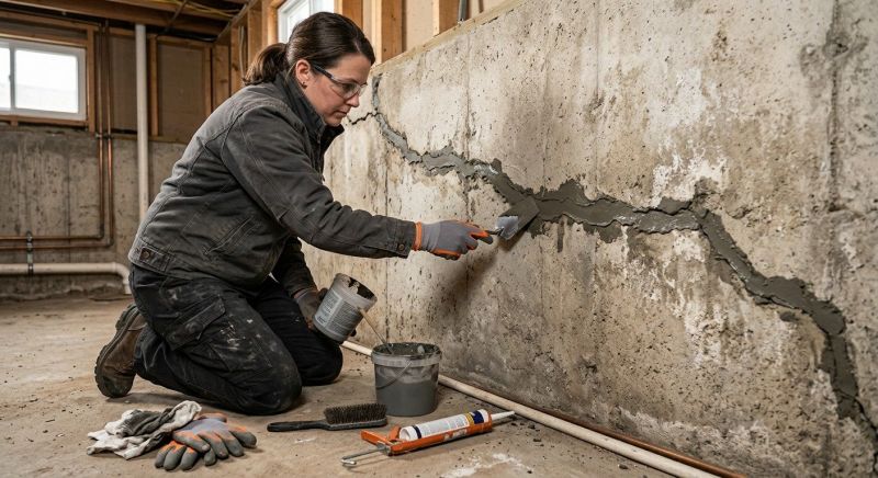 Cracked Basement Floor Repair in Waterbury, CT