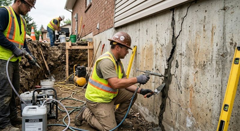 Cracked Foundation Repair in Farmington, CT