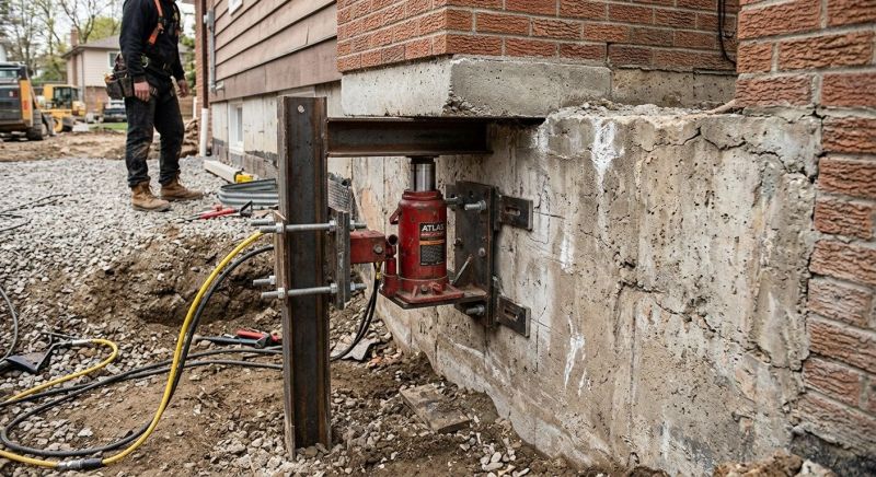 Foundation Jacking in Cornwall Bridge, CT