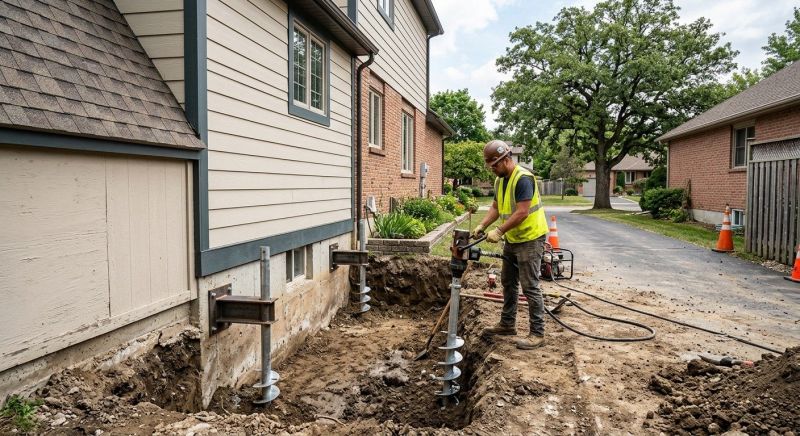 Helical Piers Installation in Waterbury, CT