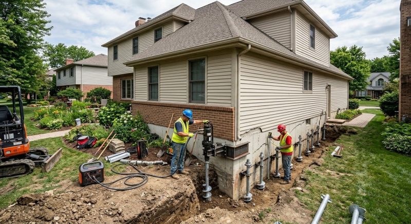 Helical Piers Installation in Waterbury, CT