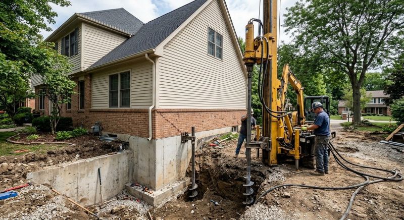 Helical Piers Installation in Waterbury, CT