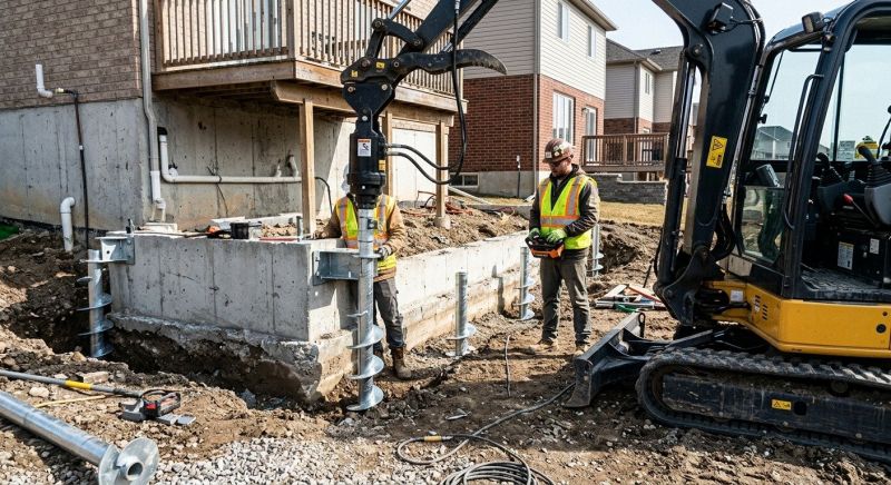 Helical Pile Installation in Waterbury, CT