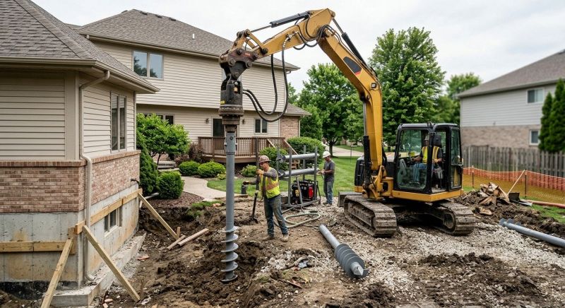 Helical Pile Installation in Waterbury, CT