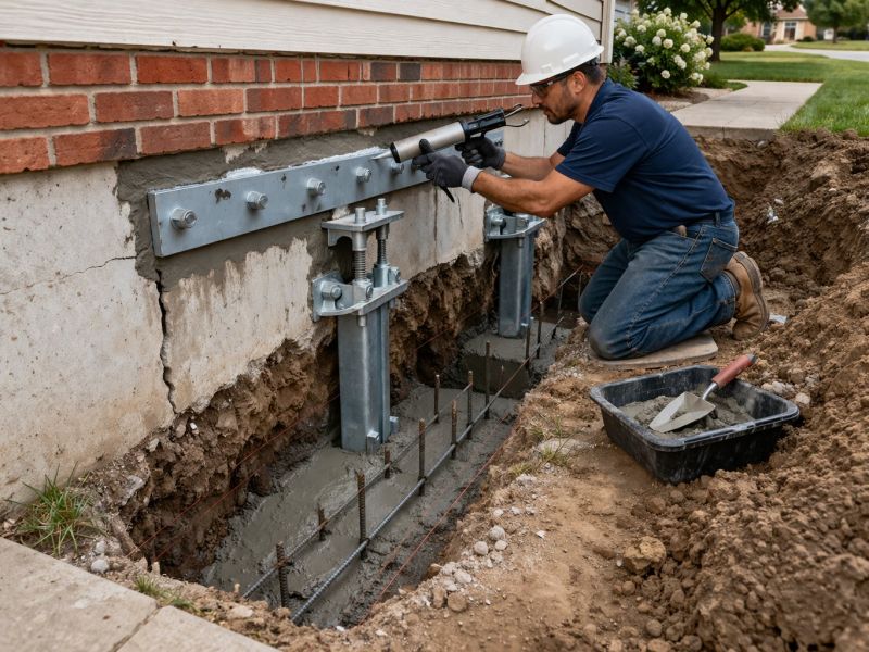 Sinking Foundation Repair in Avon, CT
