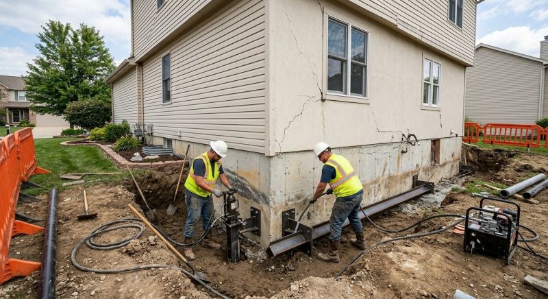 Sinking Foundation Repair in Derby, CT
